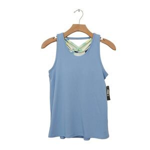 Ideology Tank Top Womens Large Blue Open Back Breathable Lightweight Athletic
